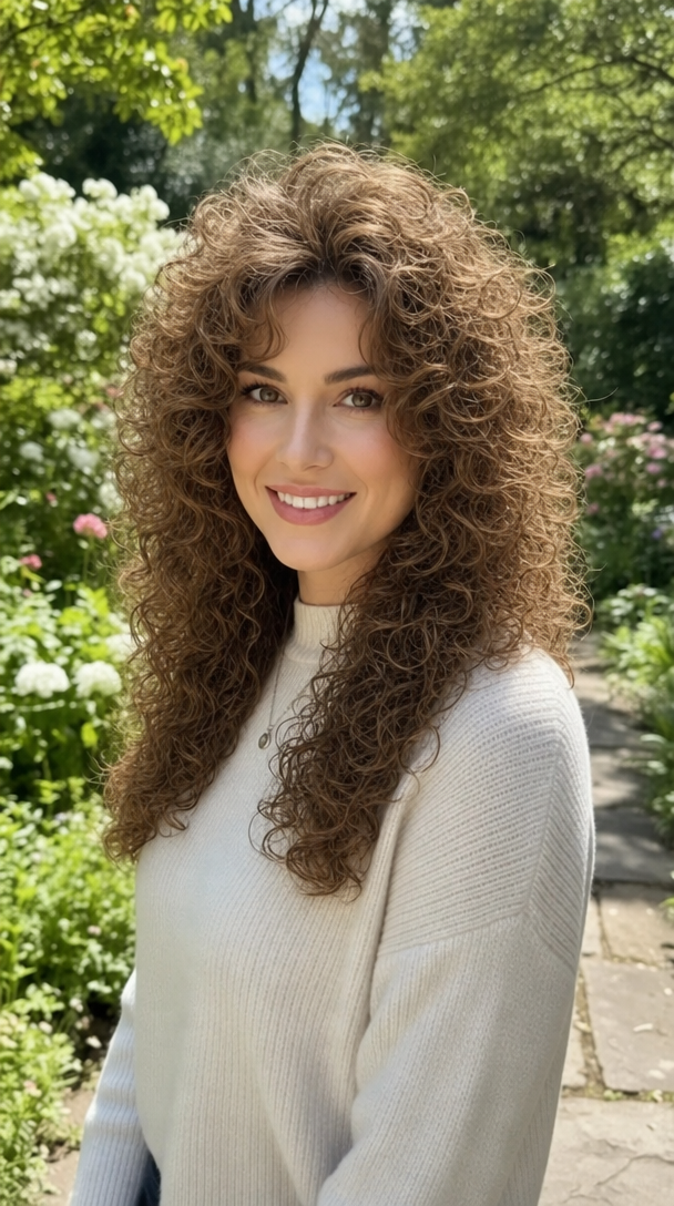 80s Big Perm — Female, Diamond face shape