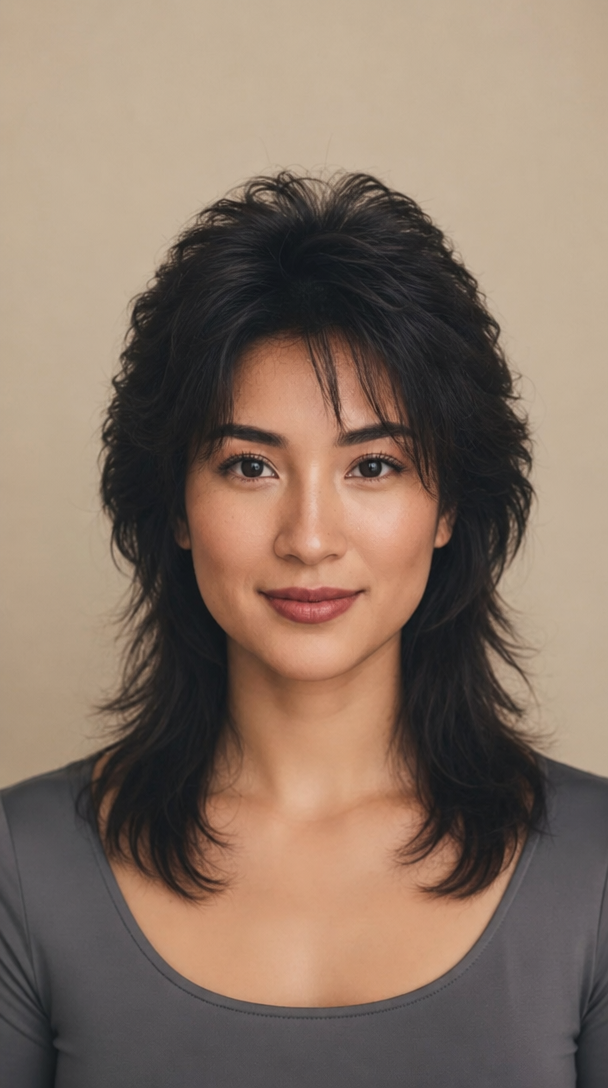 80s Mullet — Female, Diamond face shape