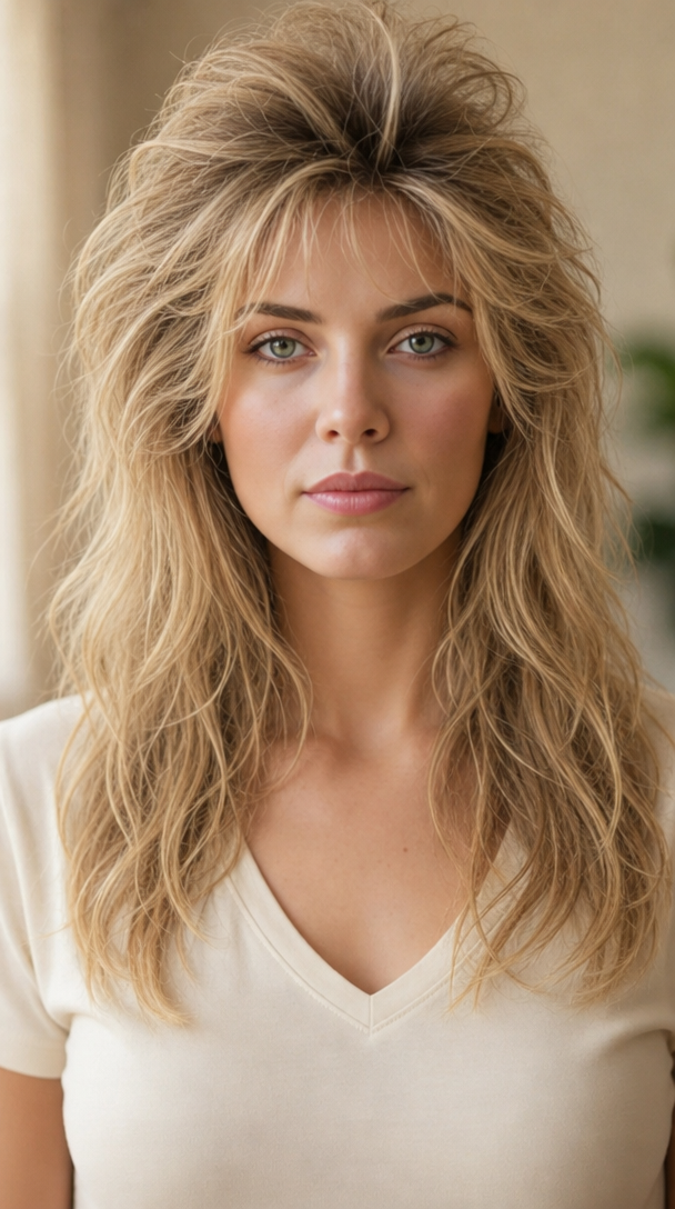 80s Rock Hair — Female, Diamond face shape