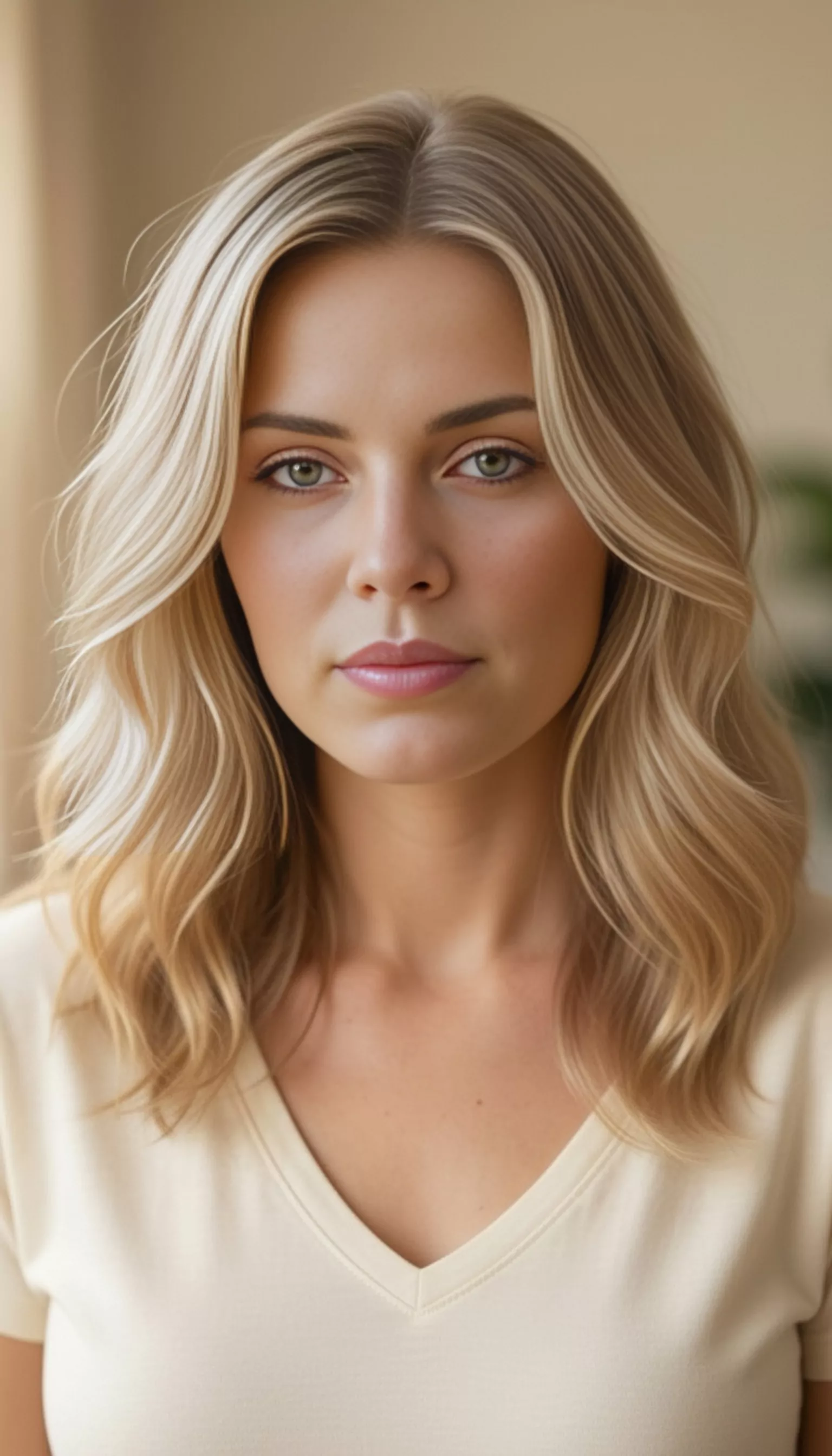 Layered waves — Female, Square face shape