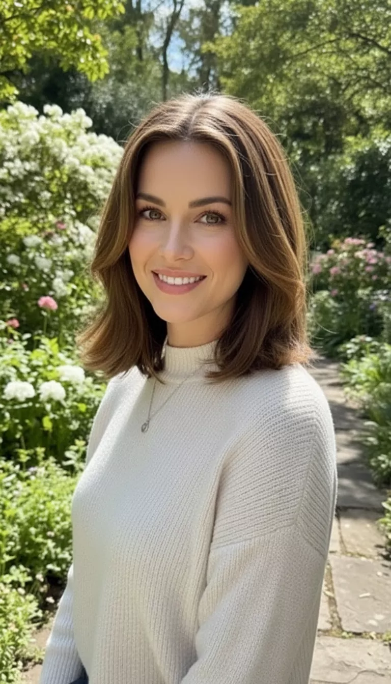Chin-length bob — Female, Heart face shape