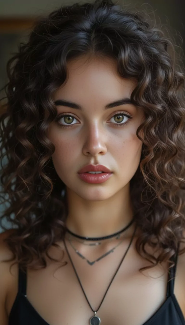 Curly — Female, Oval face shape