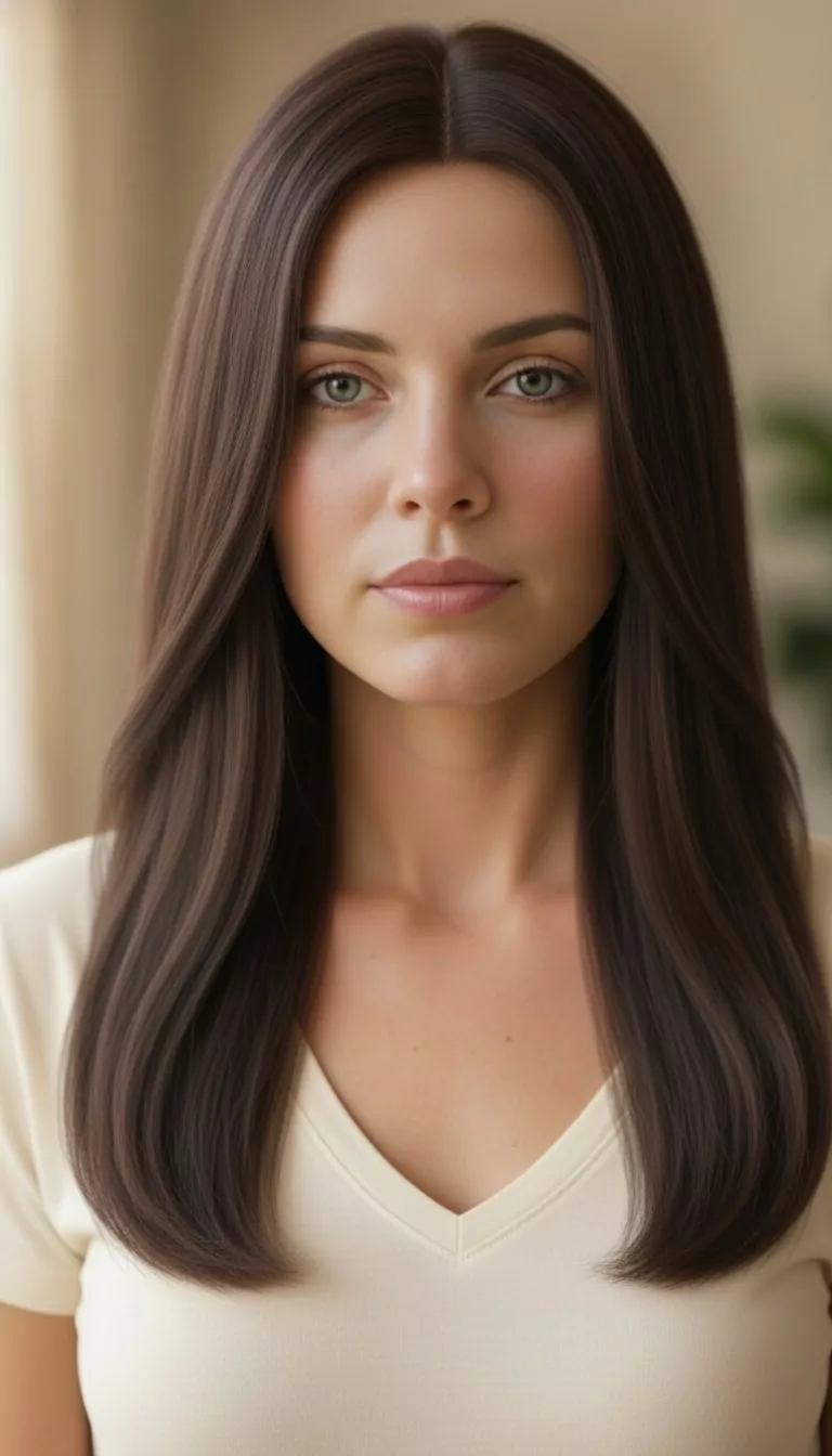 Natural long hair — Female, Oval face shape