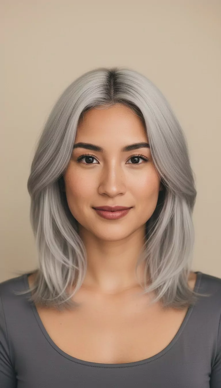 Shoulder-length layers — Female, Diamond face shape