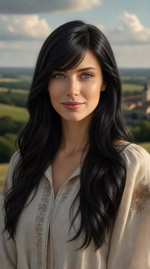 Side swept bangs — Female, Square face shape
