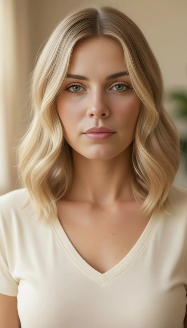 Wavy bob — Female, Diamond face shape