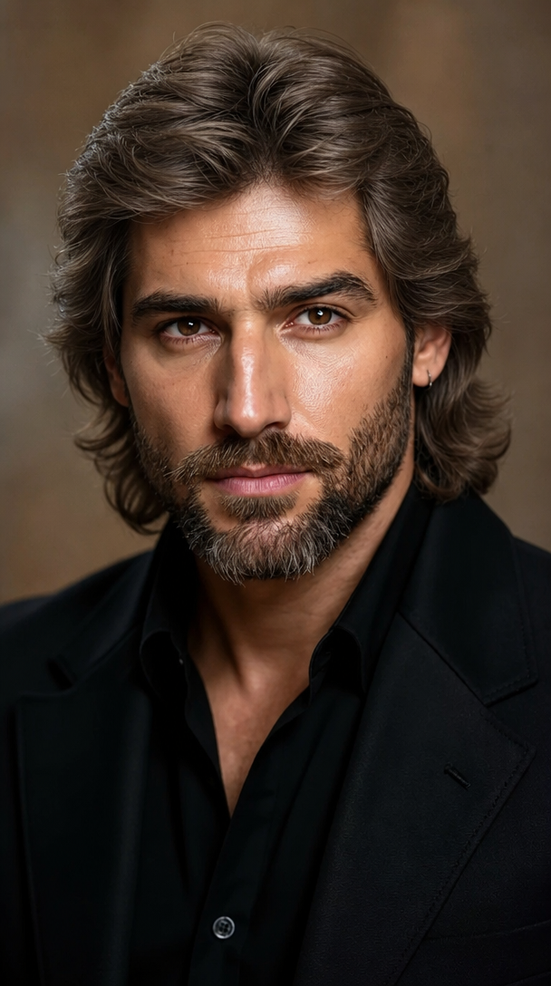 80s Feathered Hair — Male, Diamond face shape