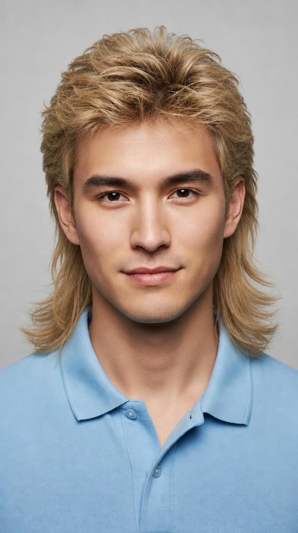 80s Mullet — Male, Diamond face shape