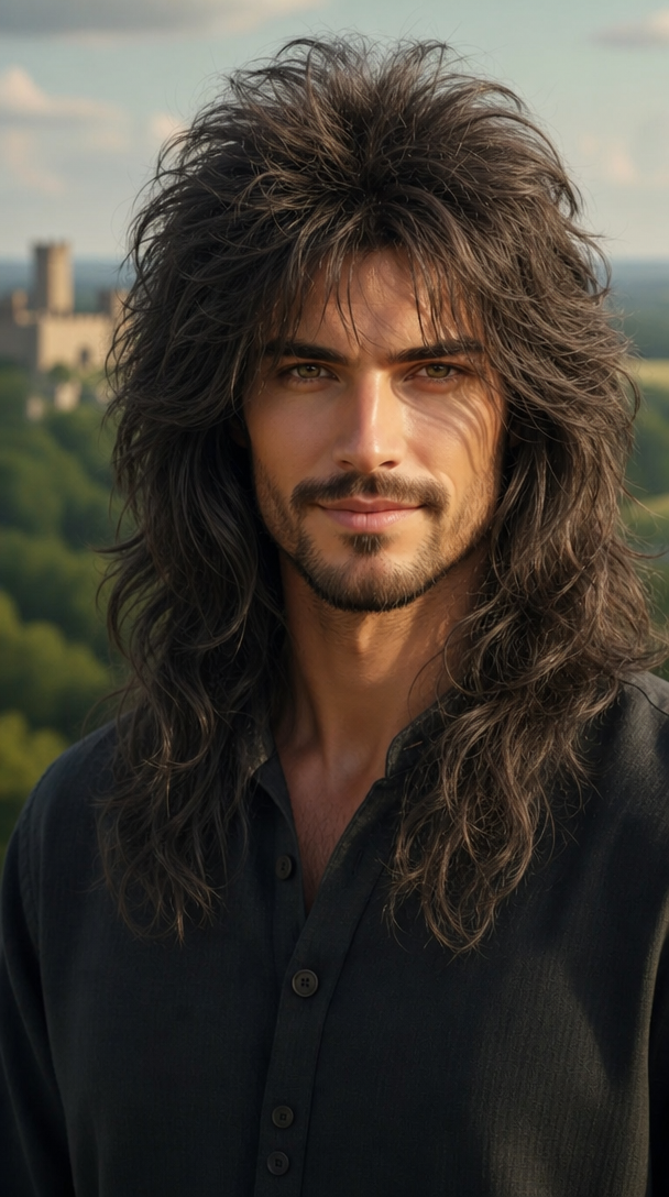 80s Rock Hair — Male, Diamond face shape