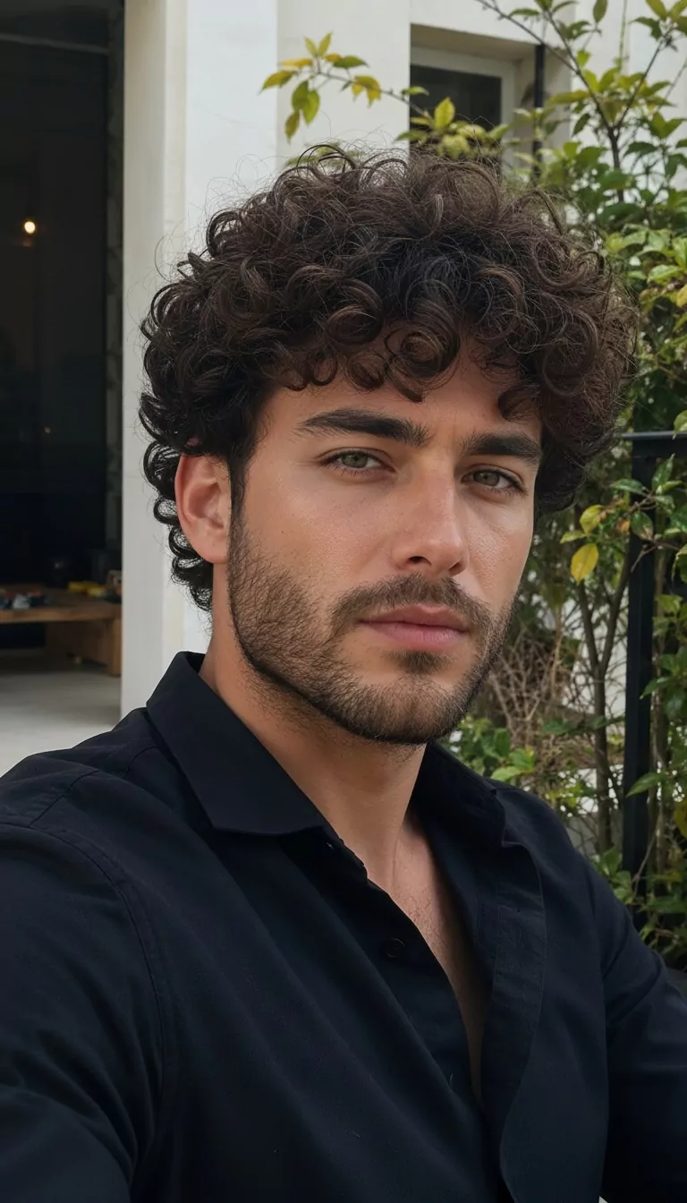 Curly — Male, Oval face shape