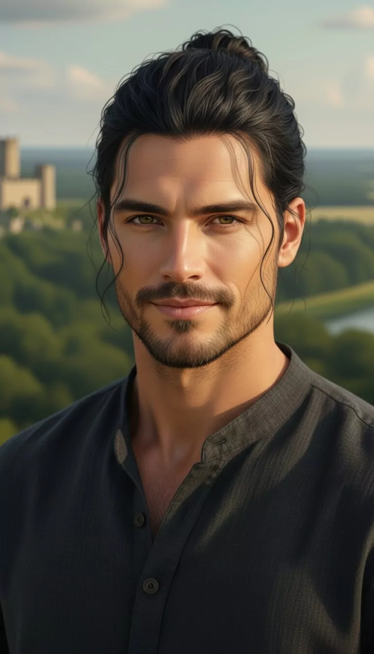 Man bun — Male, Long face shape