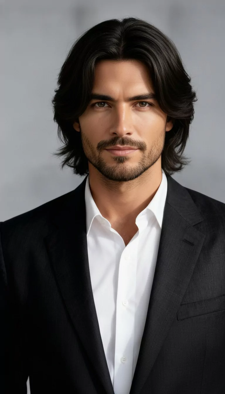 Medium layered hair — Male, Oval face shape
