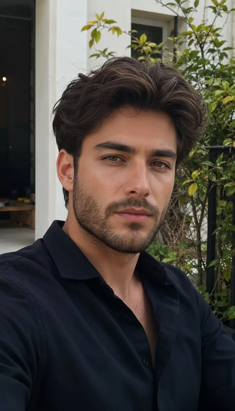 Medium length flow — Male, Long face shape