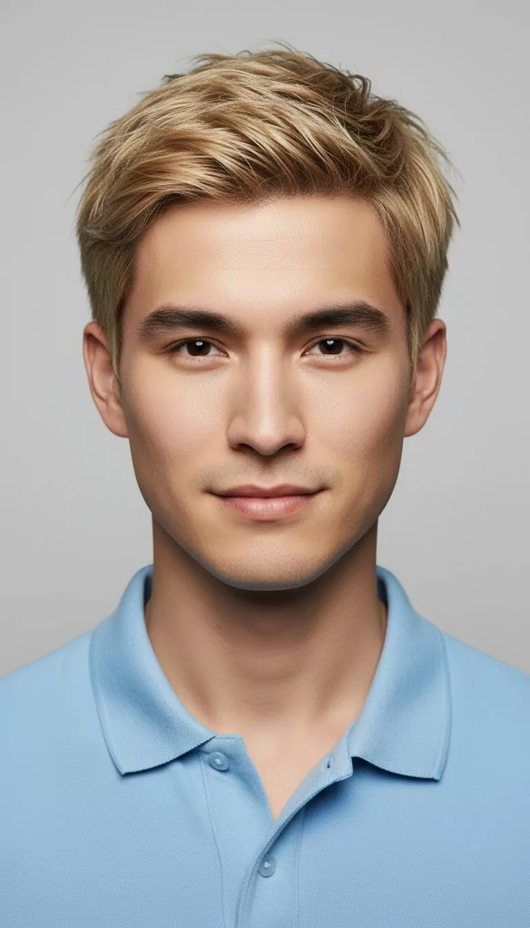 Natural short cut — Male, Square face shape