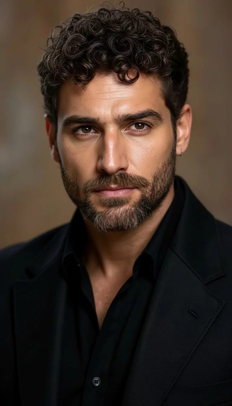 Short curly hair — Male, Oval face shape