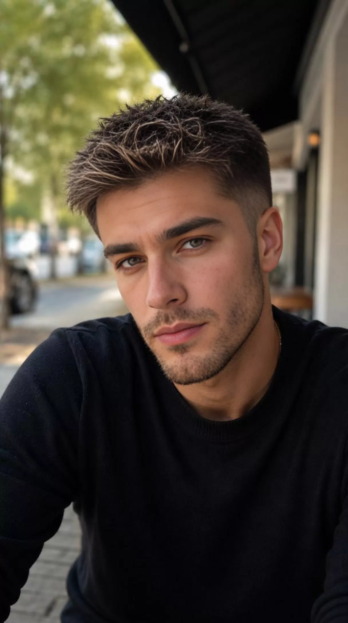 Short textured hair — Male, Square face shape