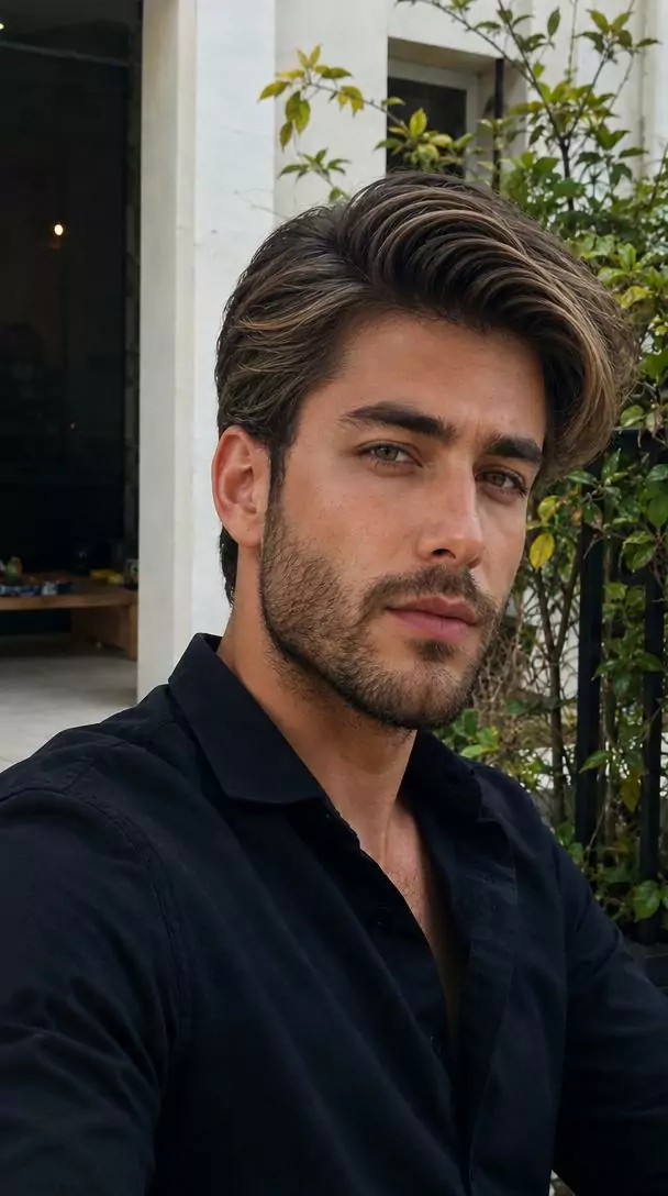 Side part — Male, Oval face shape