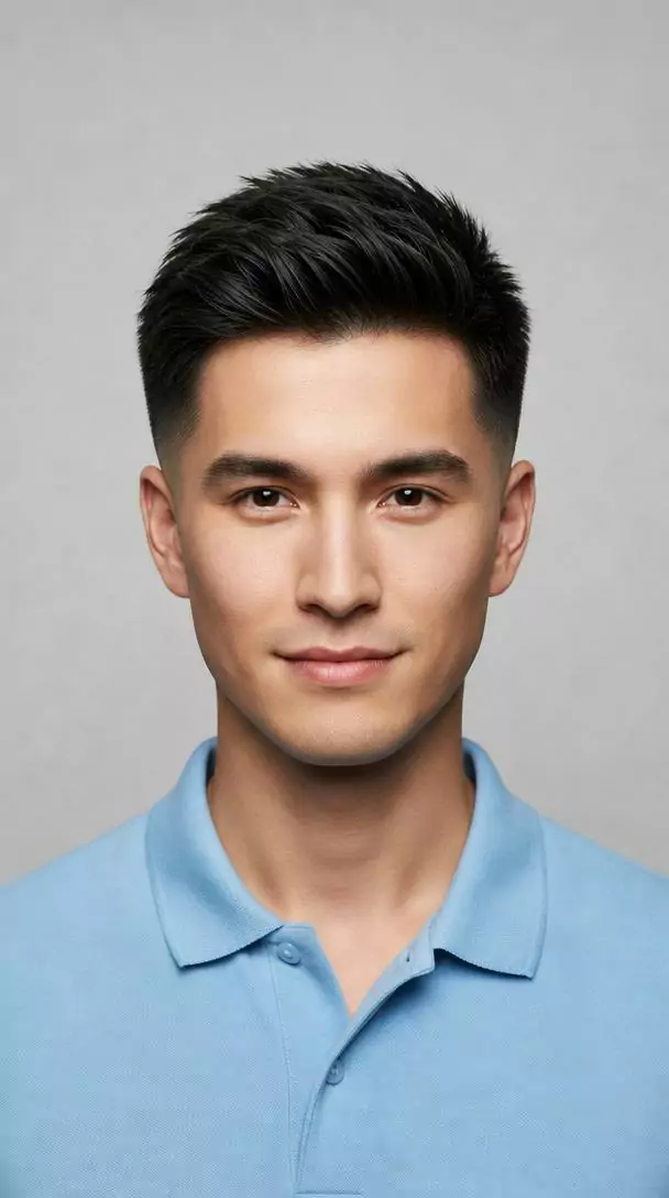 Taper fade with volume — Male, Diamond face shape