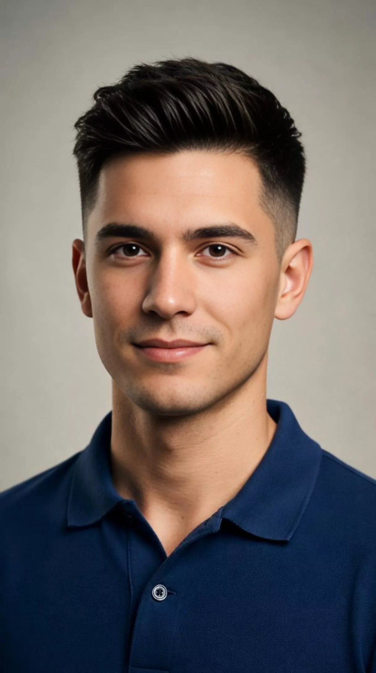 Undercut with volume — Male, Round face shape